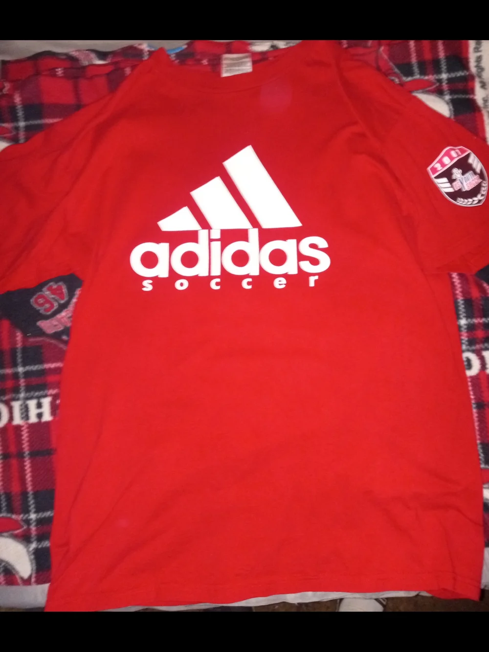 adidas Red Soccer Logo Short Sleeve Tee